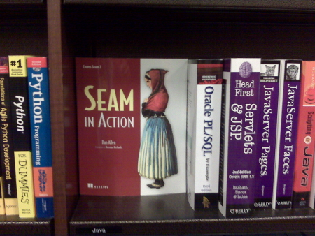 Seam in Action on the shelf